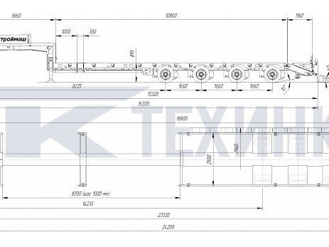 Полуприцеп-тяжеловоз с раздвижной платформой Модель 99394E-53(G)