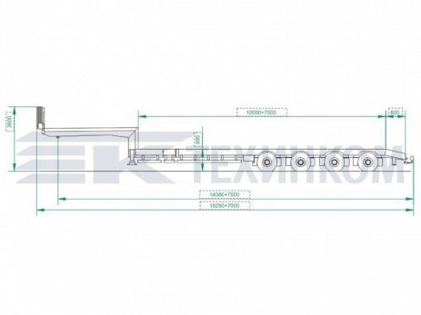 Полуприцеп-тяжеловоз с раздвижной платформой Модель 99394E-49