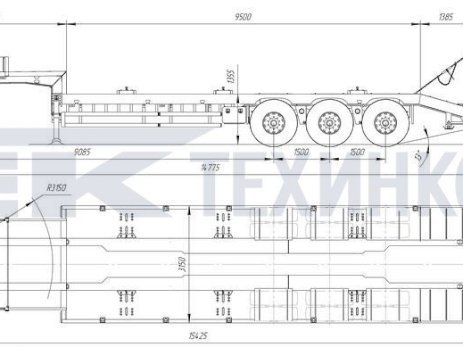 Полуприцеп-тяжеловоз повышенной проходимости Модель 99393H-SN70