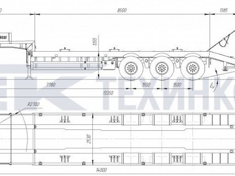 Полуприцеп-тяжеловоз повышенной проходимости Модель 99393H-S55