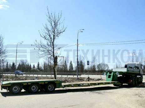 Низкорамный полуприцеп-тяжеловоз с фронтальным заездом Модель 99393F-P38